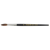 Black Pointed Bristle Artist Brush, 5.7 mm Brush Width, Camel Hair, Wood Handle KP605 | Johnston Equipment