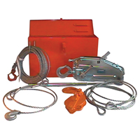 Tirfor<sup>®</sup> Wire Rope Hoist TU17 Rescue Kit , 5/16" Wire Diameter, 2000  lbs. (1 tons) Capacity LV073 | Johnston Equipment