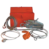 Tirfor<sup>®</sup> Wire Rope Hoist TU128 Rescue Kit , 7/16" Wire Diameter, 4000  lbs. (2 tons) Capacity LV074 | Johnston Equipment
