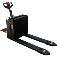 Fully Powered Electric Pallet Truck With  Stand-On Platform, 4500 lbs. Cap., 48" L x 30.25" W LV537 | Johnston Equipment