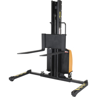 Narrow Mast Powered Lift Stacker, Electric Operated, 1500 lbs. Capacity, 118" Max Lift LV585 | Johnston Equipment