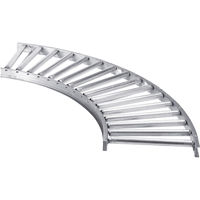 90° Curved Conveyor, 24" W x 0' L, 3" Centre to Centre, 70 lbs. Roller Cap., 1.5" Roller Dia. MA105 | Johnston Equipment