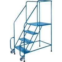 Tilt-N-Roll Ladders, Steel, 4 Steps, 22" Wide, 24" D x 38" H Top Step MD604 | Johnston Equipment
