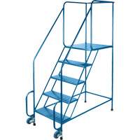 Tilt-N-Roll Ladders, Steel, 5 Steps, 22" Wide, 24" D x 47" H Top Step MD605 | Johnston Equipment