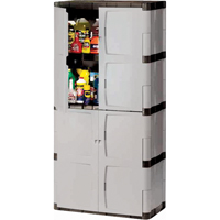 Heavy-Duty Cabinets, Plastic, 3 Shelves, 72" H x 36" W x 18" D, Mica and Charcoal MH722 | Johnston Equipment