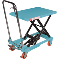 Heavy-Duty Hydraulic Scissor Lift Table, 27-1/2" L x 17-3/4" W, Steel, 330 lbs. Capacity MJ518 | Johnston Equipment