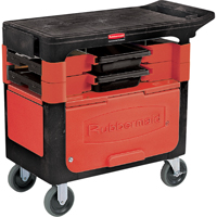 Trades Carts With Lockable Cabinet, 2 Drawers, 38" L x 19-1/4" W x 33-3/8" H, Black MK745 | Johnston Equipment