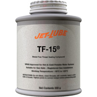 TF-15<sup>®</sup> Metal-Free Thread Sealing Compound, Brush-Top Can, 227 ml, -46° C - 315° C/50° F - 600° F MLS060 | Johnston Equipment