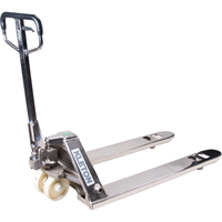 Hydraulic Pallet Truck, Stainless Steel, 48" L x 27" W, 5500 lbs. Capacity MP102 | Johnston Equipment
