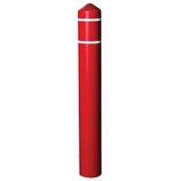 Smooth Bollard Cover With Reflective Stripes, 4" Dia. x 56" L, Red MO753 | Johnston Equipment