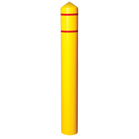 Smooth Bollard Cover With Reflective Stripes, 4" Dia. x 56" L, Yellow MO754 | Johnston Equipment