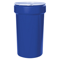 Nestable Polyethylene Drum, 55 US gal (45 imp. gal.), Open Top, Blue MO764 | Johnston Equipment