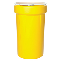Nestable Polyethylene Drum, 55 US gal (45 imp. gal.), Open Top, Yellow MO765 | Johnston Equipment