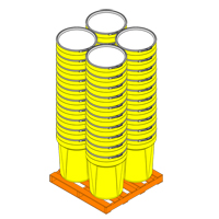 Nestable Polyethylene Drum, 30 US gal (25 imp. gal.), Open Top, Yellow MO767 | Johnston Equipment