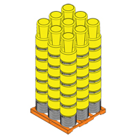 Nestable Polyethylene Drum, 14 US gal (11.7 imp. gal.), Open Top, Yellow MO769 | Johnston Equipment