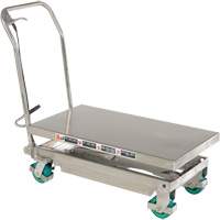 Manual Hydraulic Scissor Lift Table, 36-1/4" L x 19-3/8" W, Stainless Steel, 600 lbs. Capacity MP227 | Johnston Equipment