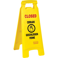 Closed Safety Signs, Quadrilingual with Pictogram NC530 | Johnston Equipment