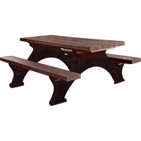 Recycled Plastic Picnic Tables, 8' L x 61-1/2" W, Brown ND429 | Johnston Equipment