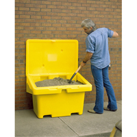 Salt Sand Container SOS™, With Hasp, 42" x 29" x 30", 11 cu. Ft., Yellow ND702 | Johnston Equipment