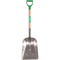 Scoop Shovel, Wood, Aluminum Blade, D-Grip Handle, 29" Length NE161 | Johnston Equipment