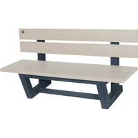 Outdoor Park Benches, Recycled Plastic, 60" L x 22-13/16" W x 29-13/16" H, Sand NJ027 | Johnston Equipment