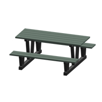 Recycled Plastic Outdoor Picnic Tables, 72" L x 60-5/16" W, Grey NJ034 | Johnston Equipment