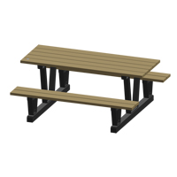 Recycled Plastic Outdoor Picnic Tables, 72" L x 60-5/16" W, Sand NJ037 | Johnston Equipment