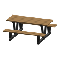 Recycled Plastic Outdoor Picnic Tables, 72" L x 60-5/16" W, Redwood NJ038 | Johnston Equipment