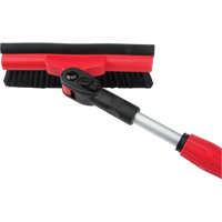 Snow Brush With Pivot Head, Telescopic, Rubber Squeegee Blade, 52" Long, Black/Red NJ144 | Johnston Equipment