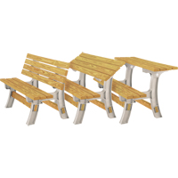 Basics<sup>®</sup> Flip Top Park Bench / Table, Plastic, 96" L x 26" W x 34" H, Sand NJ438 | Johnston Equipment