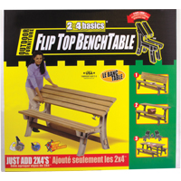 Basics<sup>®</sup> Flip Top Park Bench / Table, Plastic, 96" L x 26" W x 34" H, Sand NJ438 | Johnston Equipment