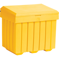 Economy Salt Sand Storage Container, 32" x 23" x 27-1/2", 10 cu. Ft., Yellow NJ451 | Johnston Equipment