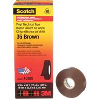 Scotch<sup>®</sup> Vinyl Colour Coding Electrical Tape, 19 mm (3/4") W x 20 m (66') L, 7 mils, Brown NJU267 | Johnston Equipment