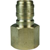 DQC E-Series Straight Through Interchange Plug, Brass, 3/4", Female NPTF, 1700 PSI NKD764 | Johnston Equipment