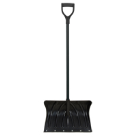 Poly Snow Shovel with Steel Wear Strip, Polypropylene Blade, 19-3/4" Wide, D-Grip Handle, Wearstrip Included NM809 | Johnston Equipment