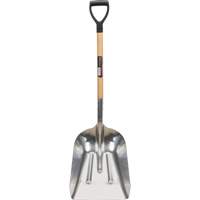 Scoop Shovel, Wood, Aluminum Blade, D-Grip Handle, 24-1/2" Length NM985 | Johnston Equipment
