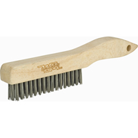 Shoe Handle Industrial-Duty Scratch Brush, Stainless Steel, 3 x 16 Wire Rows, 10-1/2" Long NT613 | Johnston Equipment