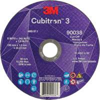 Cubitron™ 3 Cut-Off Wheel, 6" x 0.045", Type T27, Ceramic, 10200 RPM NY529 | Johnston Equipment