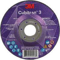 Cubitron™ 3 Depressed Centre Grinding Wheel, 4-1/2" x 1/4", 7/8" arbor, Ceramic, Type T27 NY530 | Johnston Equipment