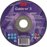Cubitron™ 3 Depressed Centre Grinding Wheel, 5" x 1/4", 7/8" arbor, Ceramic, Type T27 NY561 | Johnston Equipment