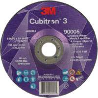 Cubitron™ 3 Depressed Centre Grinding Wheel, 6" x 1/4", 7/8" arbor, Ceramic, Type T27 NY562 | Johnston Equipment
