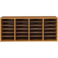 Adjustable Compartment Literature Organizer, Stationary, 24 Slots, Wood, 39-1/4" W x 11-3/4" D x 16-1/4" H OE208 | Johnston Equipment