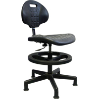 Heavy-Duty Ergonomic Seating, Polyurethane, Black, 250 lbs. Capacity OJ966 | Johnston Equipment