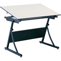 PlanMaster Height-Adjustable Drafting Table, 43" W x 29-1/2" - 37-1/2" H, Black OK005 | Johnston Equipment