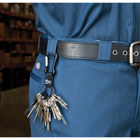 Split Ring Key Holder, Zinc Alloy Metal, 4-1/2" Cable, Carabiner Attachment OK369 | Johnston Equipment