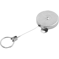 Self Retracting Key Chains, Chrome, 48" Cable, Mounting Bracket Attachment ON544 | Johnston Equipment