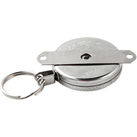 Self Retracting Key Chains, Chrome, 48" Cable, Mounting Bracket Attachment ON544 | Johnston Equipment