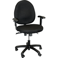 900 Series Mid-Back Ergonomic Steno Chair, Drafting, Adjustable, 22", Fabric Seat, Black ON565 | Johnston Equipment