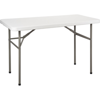 Folding Table, Rectangular, 48" L x 24" W, Polyethylene, White ON598 | Johnston Equipment