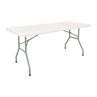 Folding Table, Rectangular, 72" L x 30" W, Polyethylene, White ON599 | Johnston Equipment